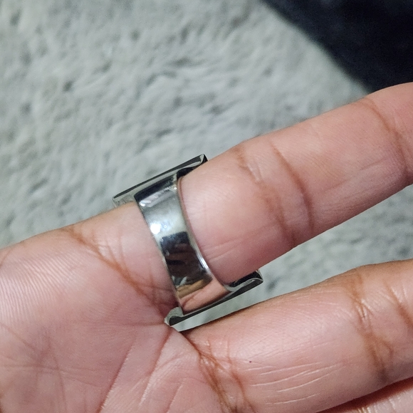 NEW 18K Gold Electroplated silver onyx ring Size 7 - Picture 3 of 5